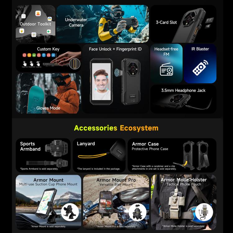 Ulefone Armor X32 Pro 5G, 8GB+256GB, Night Vision, IP68/IP69K Rugged Phone, 5.65 inch Android 14 MediaTek Dimensity 6300 Octa Core, Network: 5G, NFC, OTG, Armor X32 Pro 5G Ulefone Armor X32 Pro 5G, 8GB+256GB, Night Vision, IP68/IP69K Rugged Phone, 5.65 inch Android 14 MediaTek Dimensity 6300 Octa Core, Network: 5G, NFC, OTG, Armor X32 Pro 5G